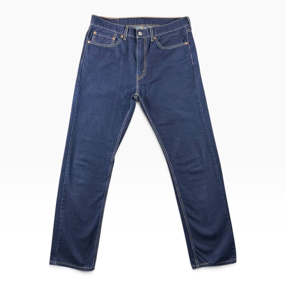 Levis 505 Regular Fit Jeans Mens 34x32 Dark Wash Blue Denim Straight Leg